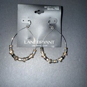 Lane Bryant Mixed Metal Beaded Hoop Earrings